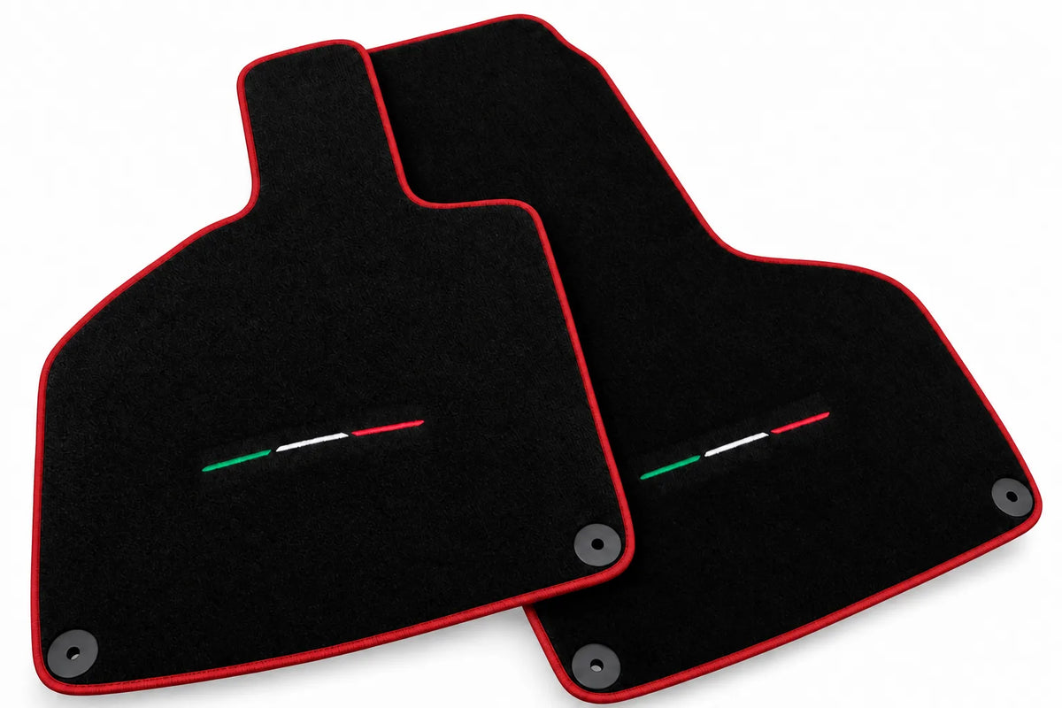 Custom Black Floor Mats for Lamborghini Huracan Sterrato (2023-2024) Red trim