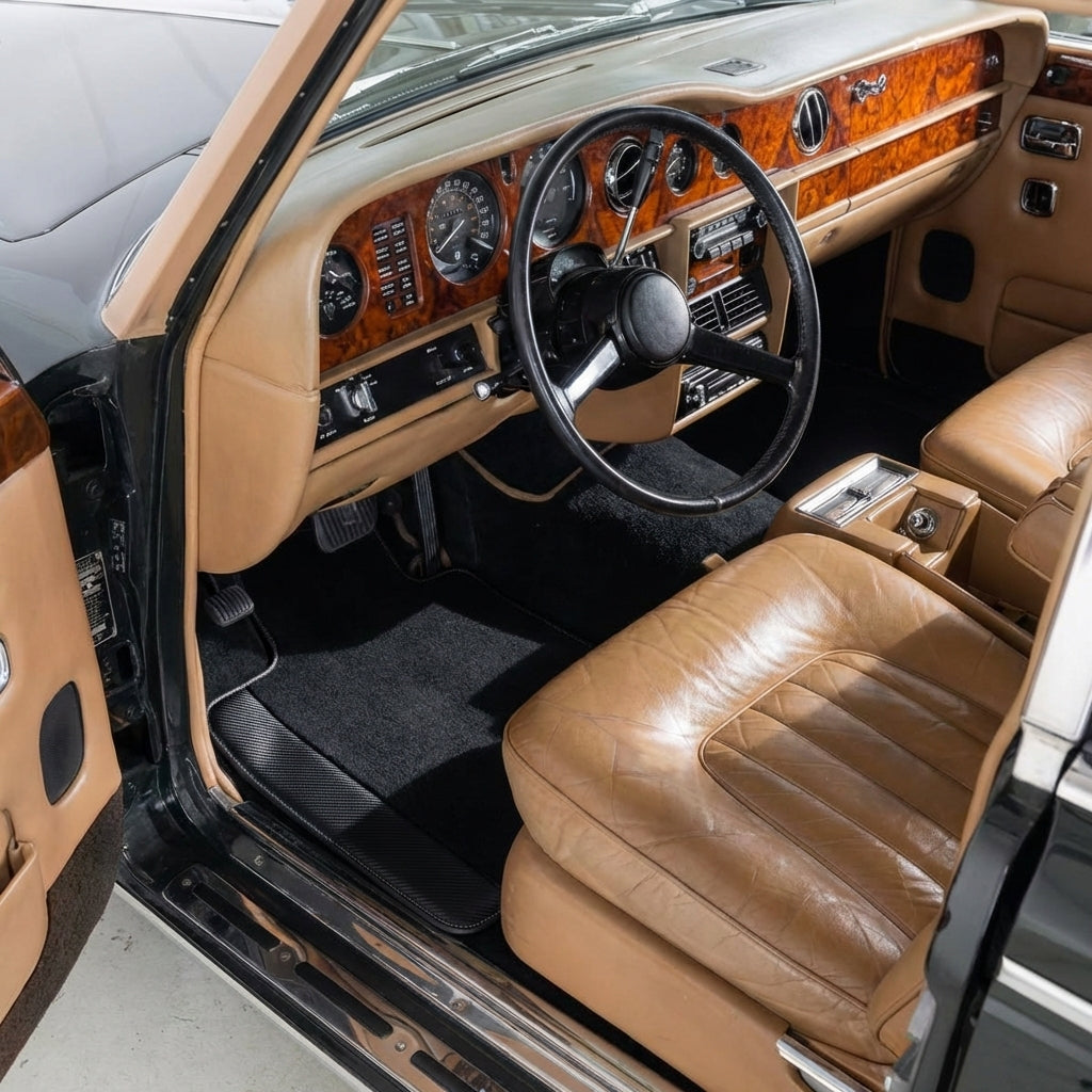 Custom Floor Mats for Rolls Royce Wraith (2013–2023) With Carbon Fiber Leather