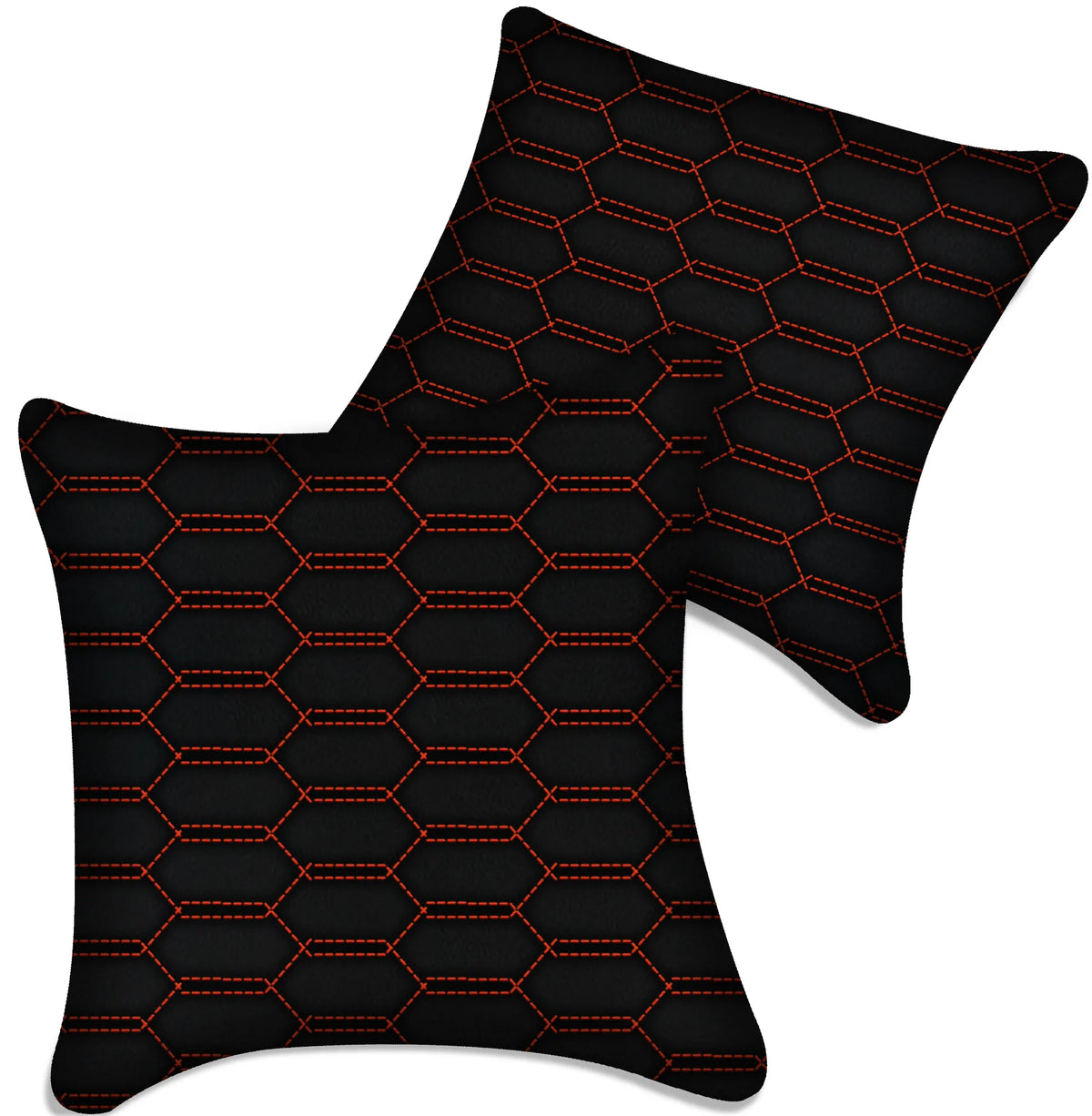 Customizable Black Leather Pillows Set of 2 for All Vehicles