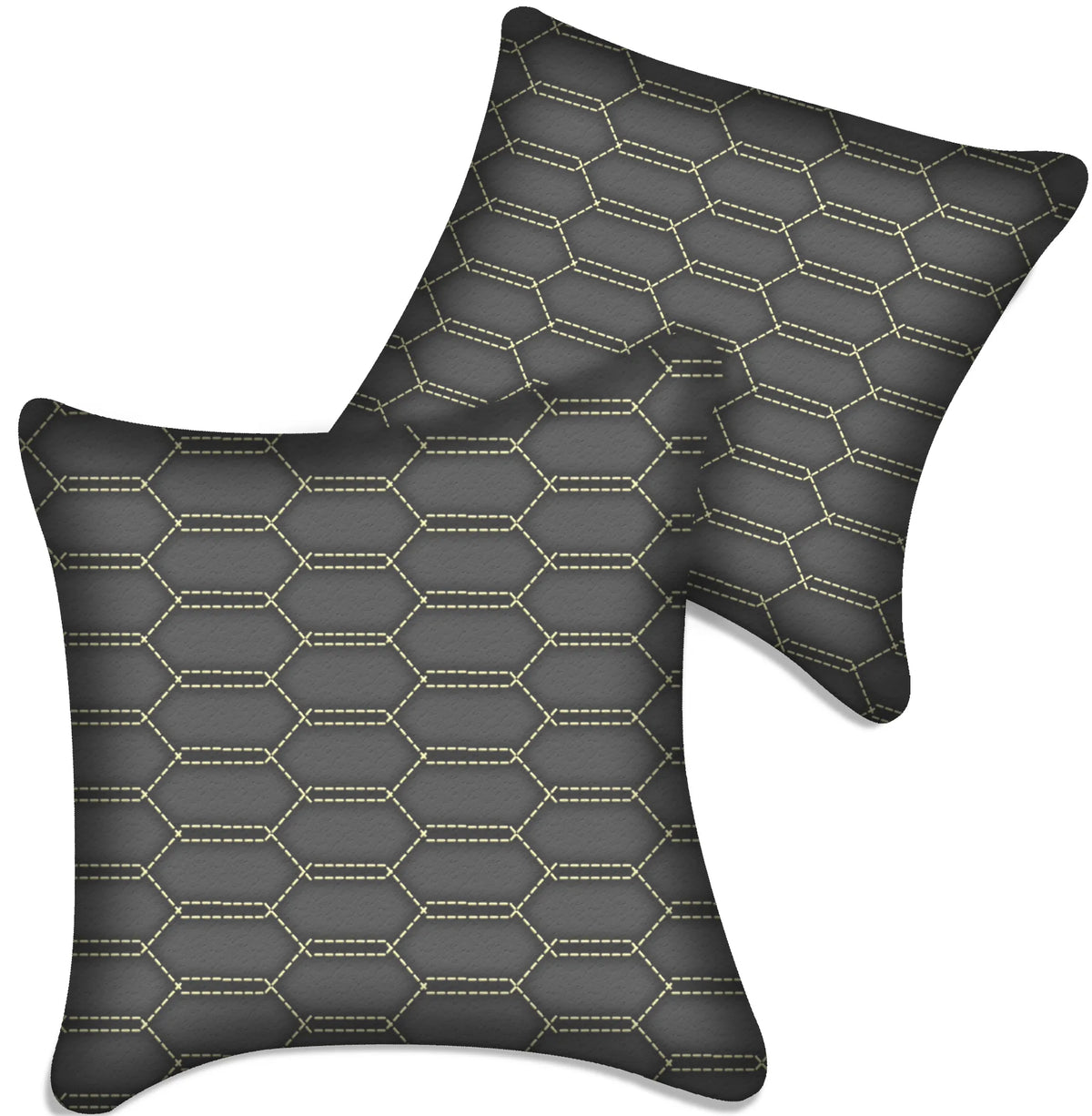 Customizable Gray Leather Pillows Set of 2 for All Vehicles