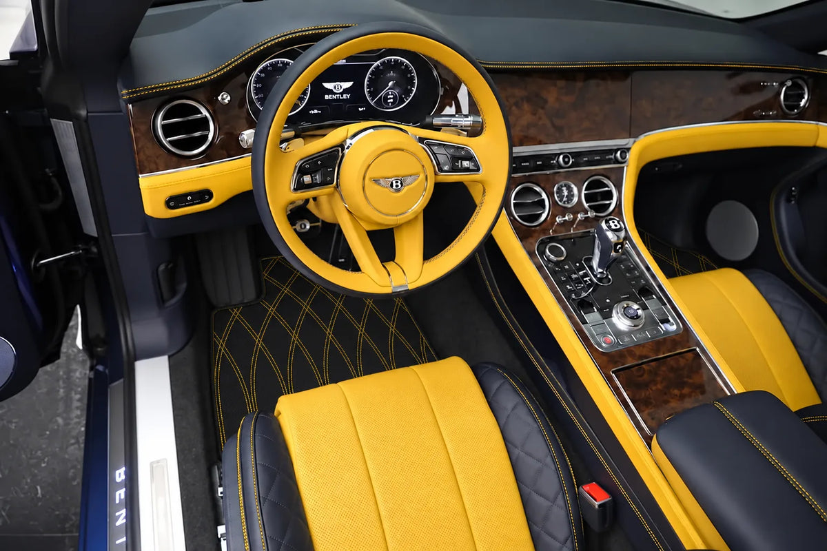 Customizable Leather Floor Mats with AW34 Pattern for Bentley Continental GTC (2018-2023) inside the vehicle