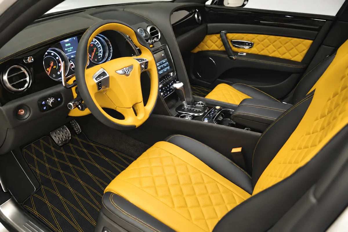 Customizable Leather Floor Mats with AW34 Pattern for Bentley Flying Spur (2013-2019) inside the vehicle