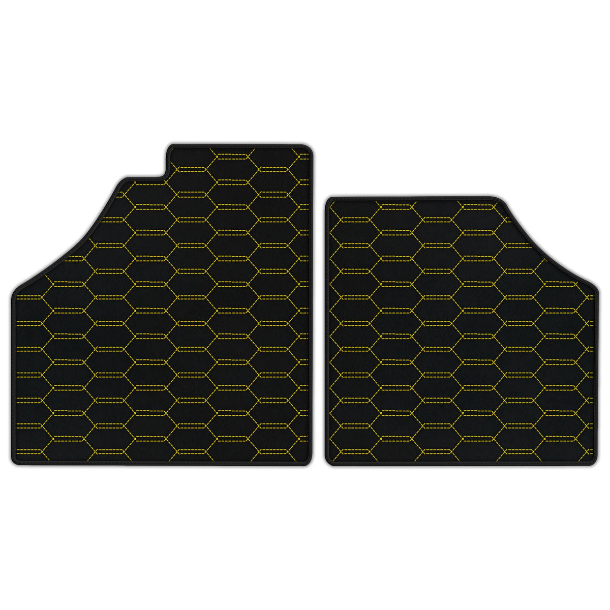 Customizable Leather Floor Mats with Interlaced Hex Pattern for Ferrari Enzo (2002-2004)
