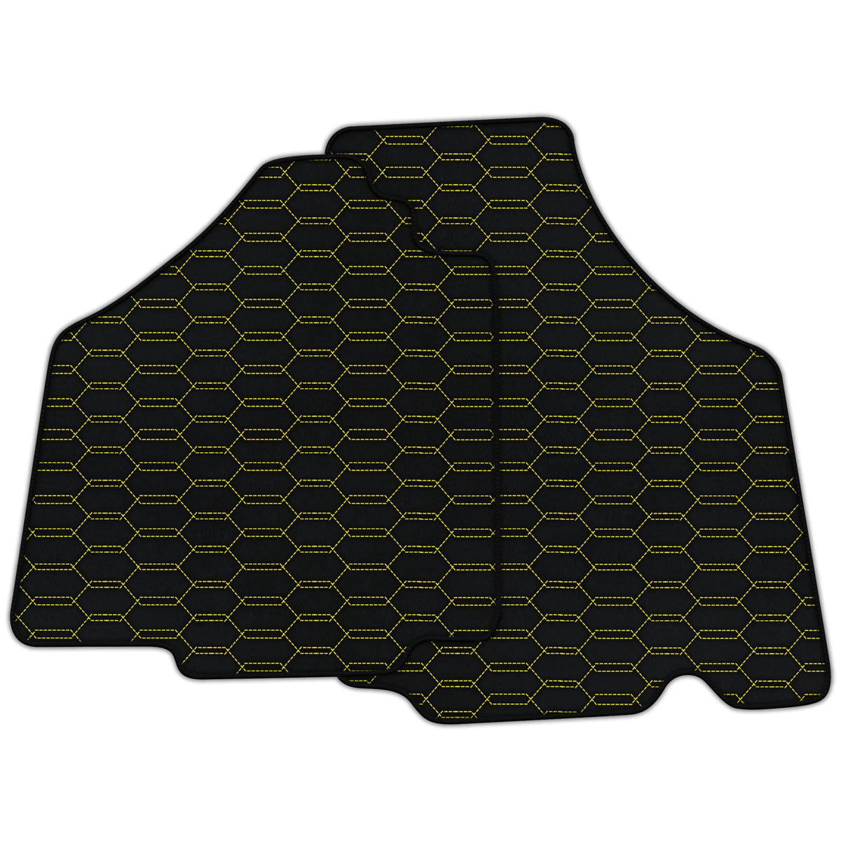 Customizable Leather Floor Mats with Interlaced Hex Pattern for Lamborghini Murcielago (2001-2010)