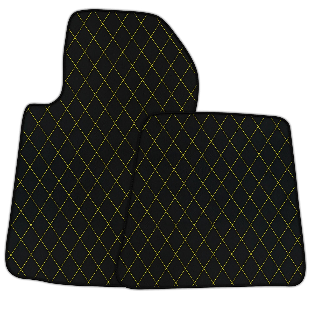 Customizable Leather Floor Mats with Single Diamond Pattern for Ferrari 599 Coupe (2006-2012)
