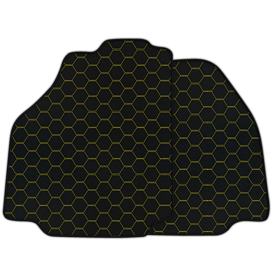 Customizable Leather Floor Mats with Symmetrical Hex Pattern for Ferrari 488 Spider (2016-2022)