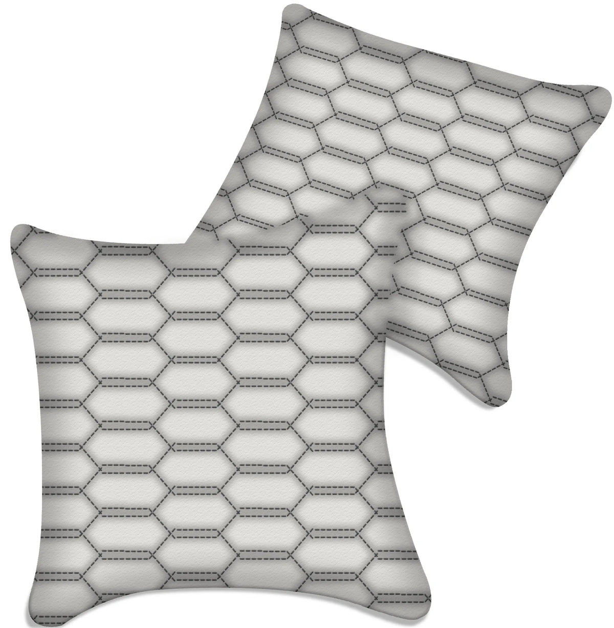 Customizable White Leather Pillows Set of 2 for All Vehicles