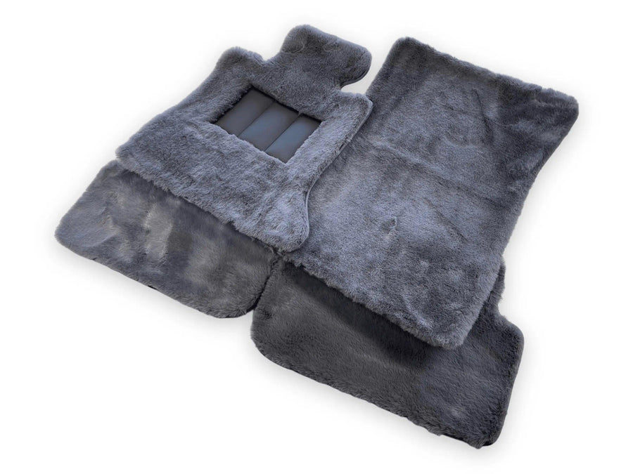 Dark Gray Sheepskin Floor Mats For Bentley Bentayga Design Brand - AutoWin
