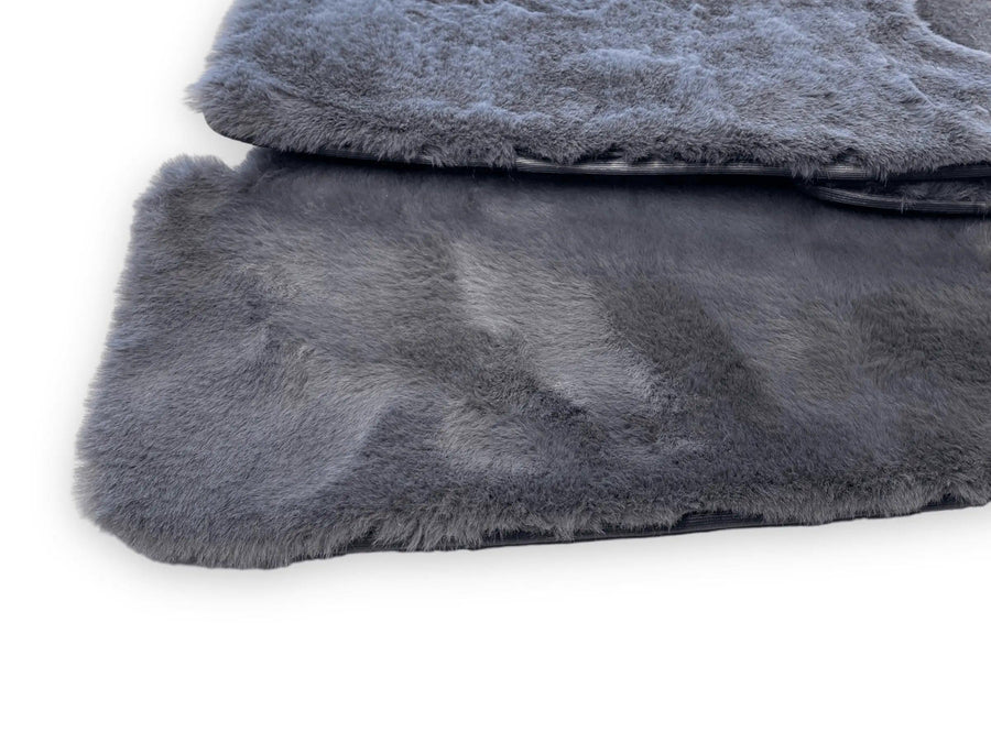 Dark Gray Sheepskin Floor Mats For Bentley Bentayga Design Brand - AutoWin