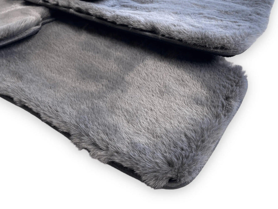 Dark Gray Sheepskin Floor Mats For Bentley Bentayga Design Brand - AutoWin