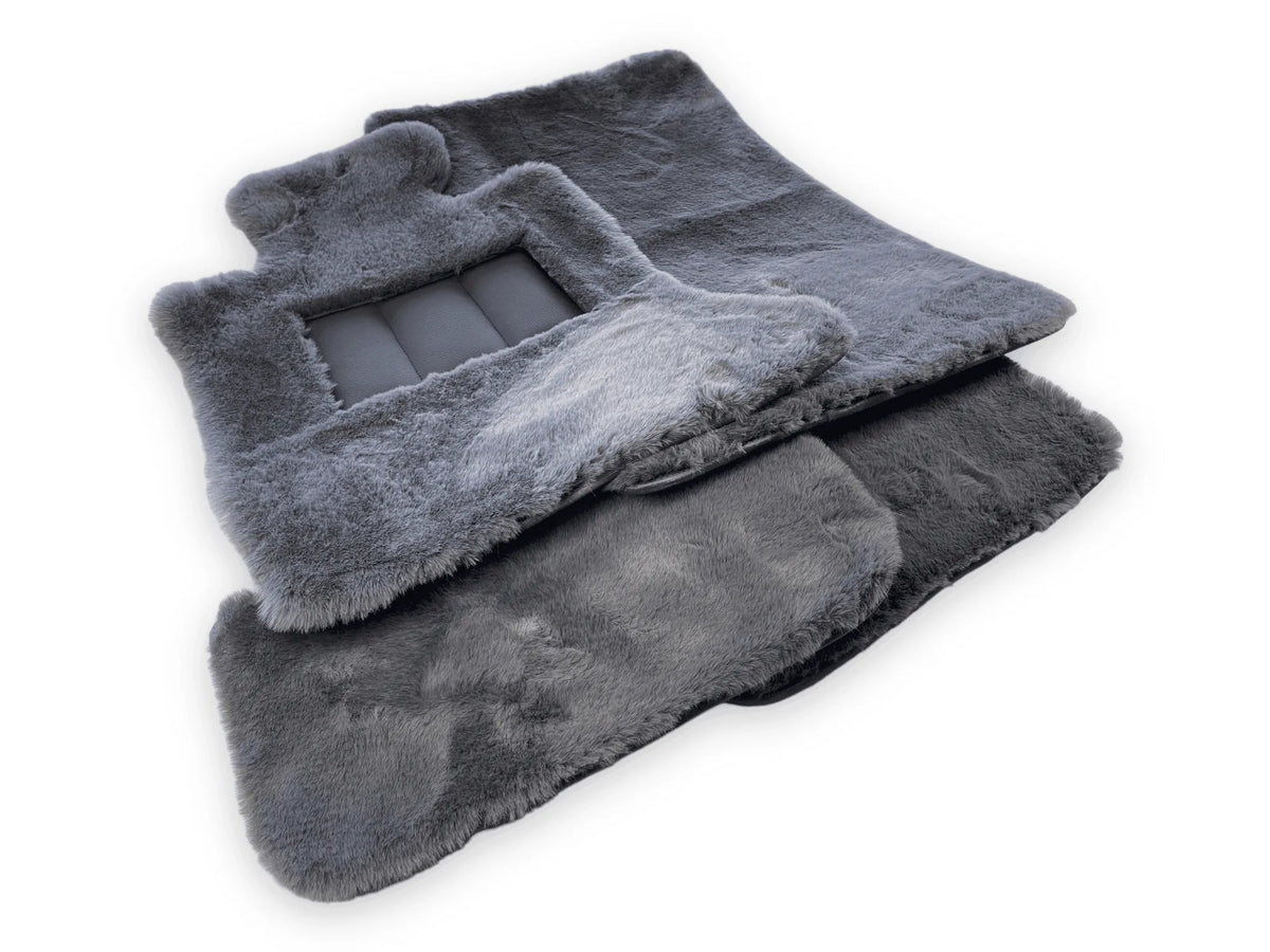 Dark Gray Sheepskin Floor Mats For Rolls Royce Ghost Series II (2021-2024) ER56 Design Brand