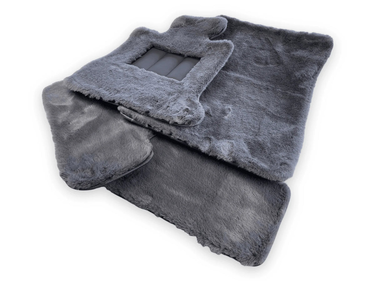 Dark Gray Sheepskin Floor Mats For Rolls Royce Ghost Series II (2021-2024) ER56 Design Brand