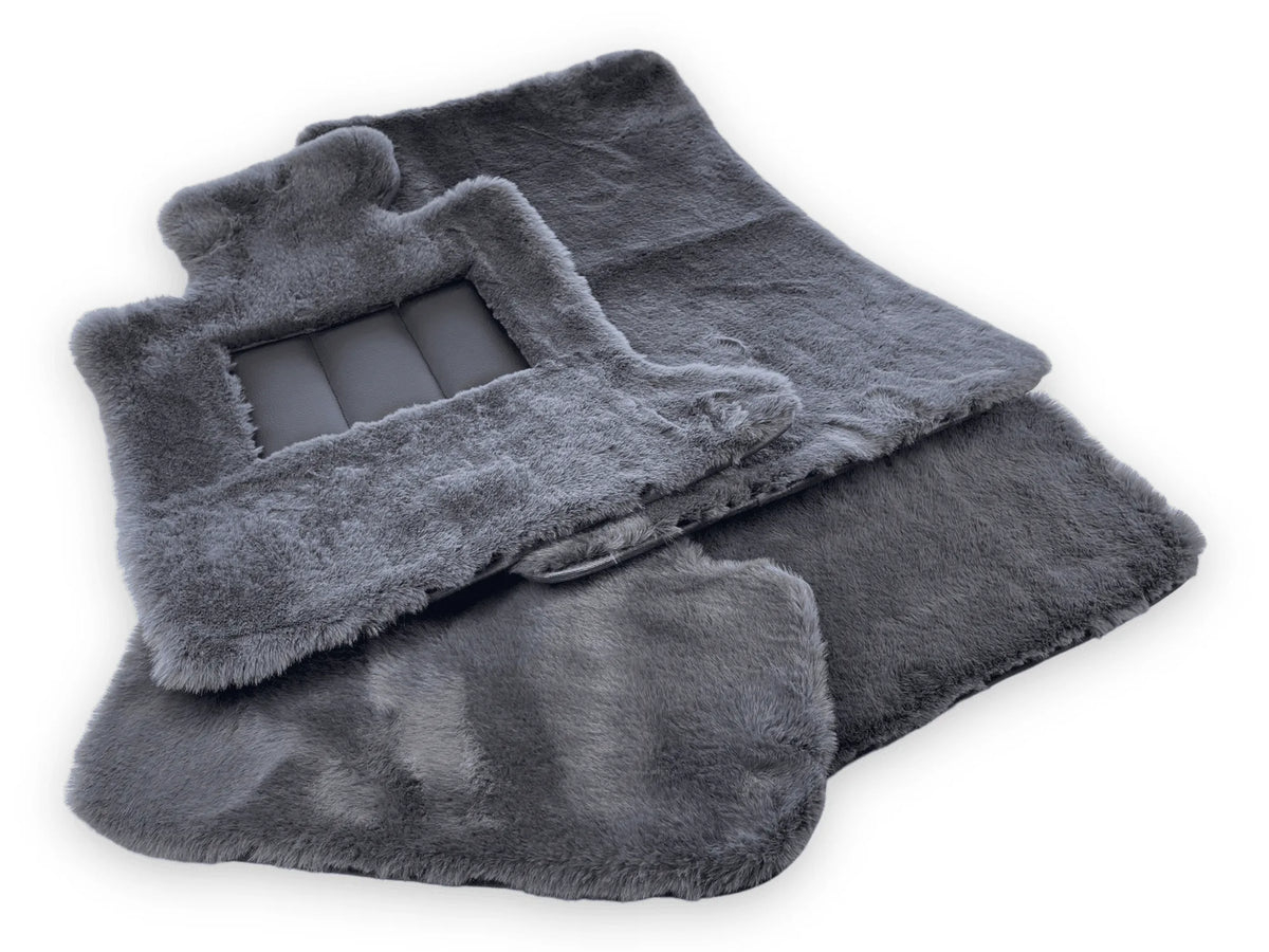 Dark Gray Sheepskin Floor Mats For Rolls Royce Ghost Series II (2021-2024) ER56 Design Brand