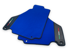 Blue Floor Mats For Ferrari 360 Modena 1999-2005 With Carbon Fiber Leather - AutoWin