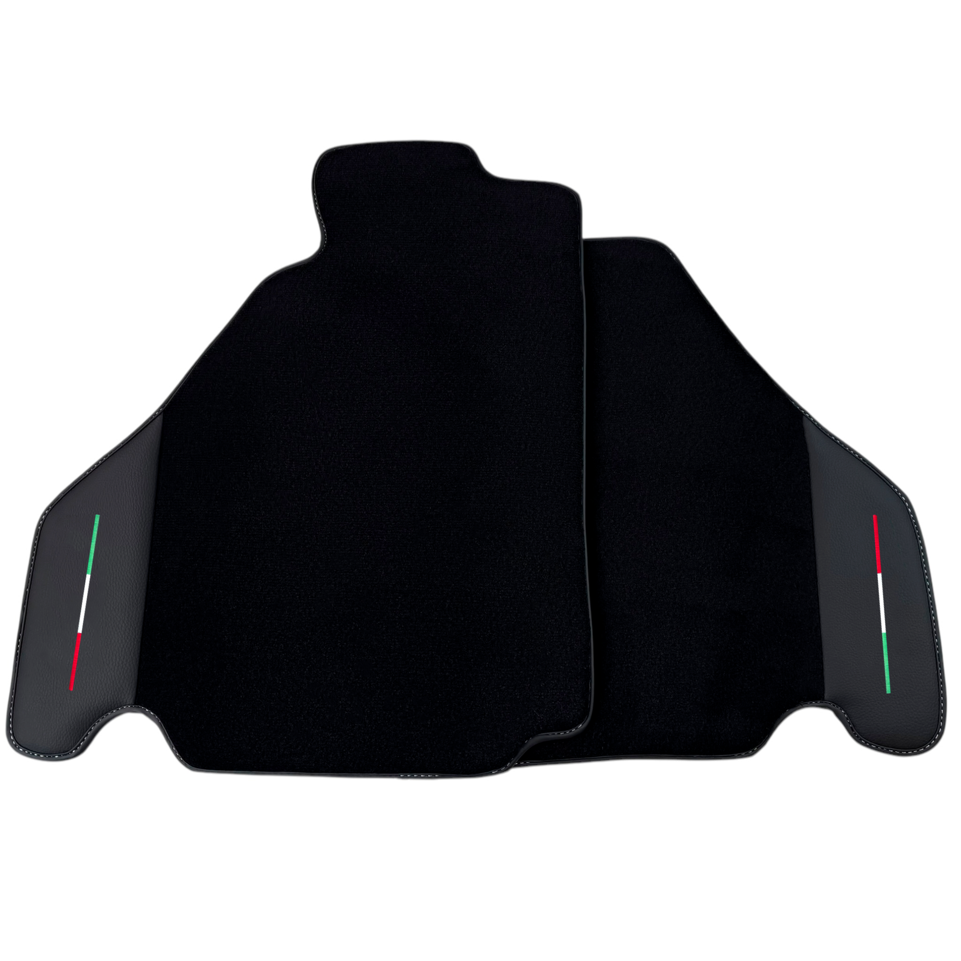 Black Floor Mats for Ferrari F430 (2004-2009) with Leather | Italian Edition