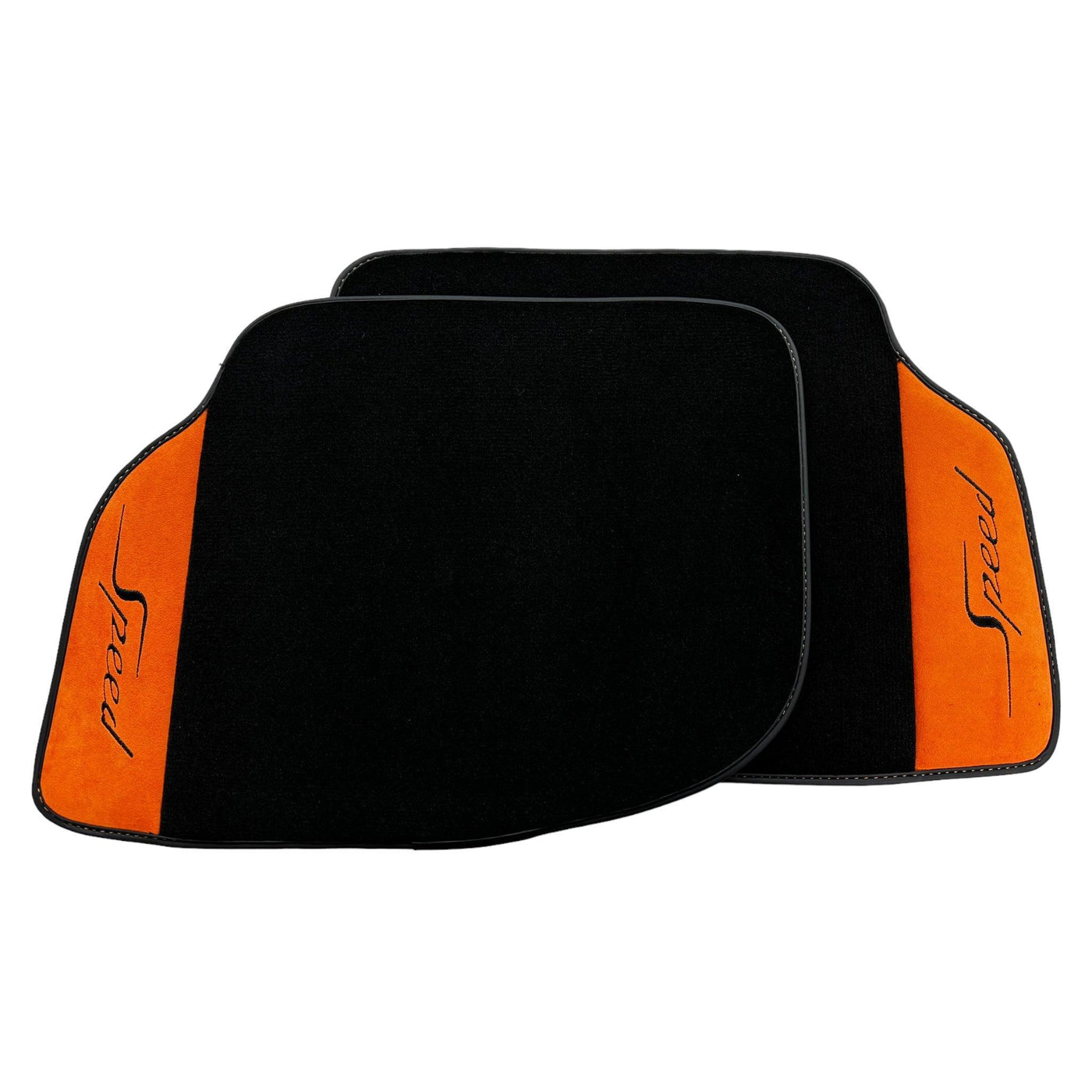 Floor Mats For Bentley Flying Spur (2019-2023) with Orange Alcantara Leather - AutoWin