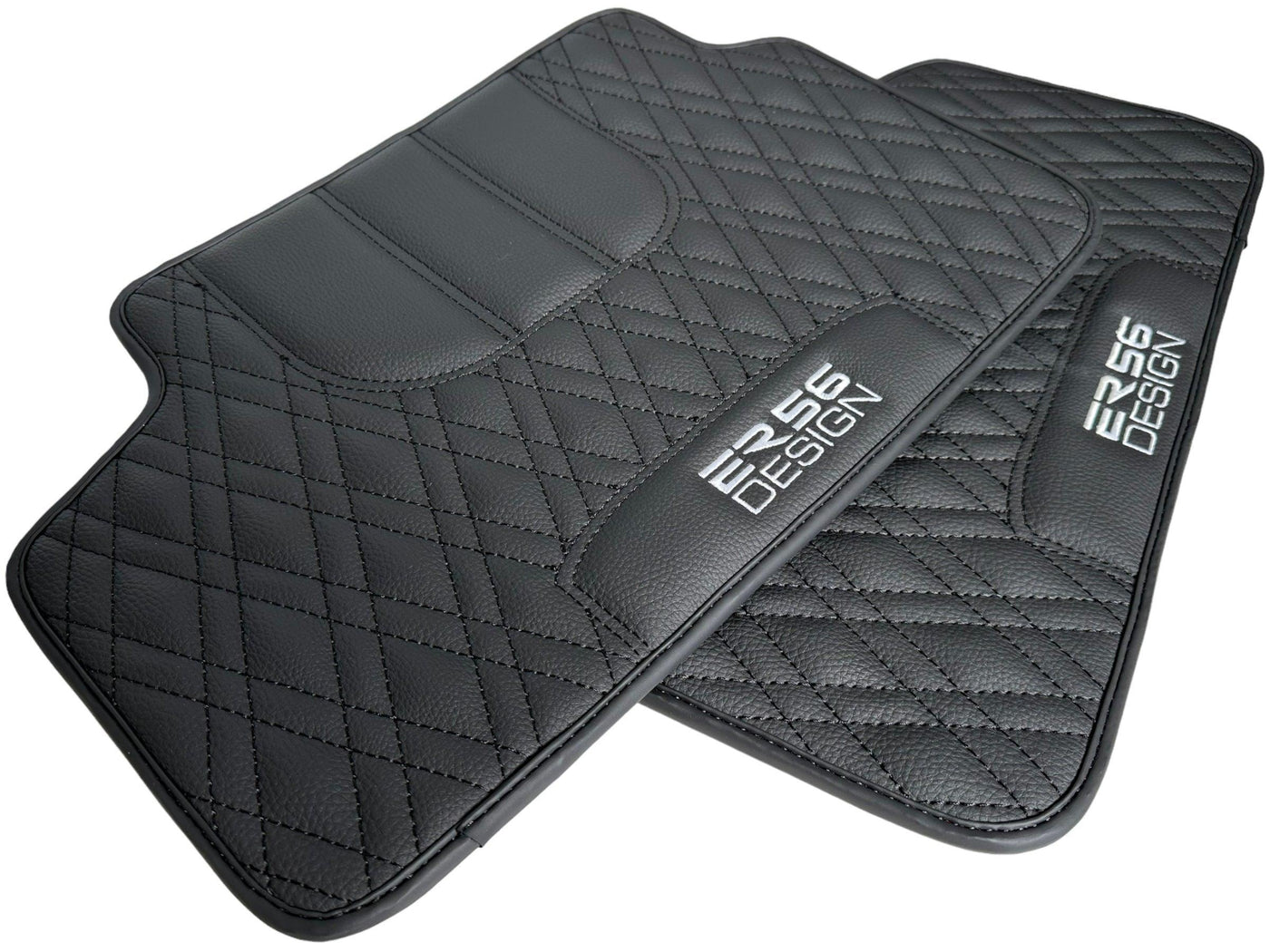 Floor Mats For BMW X5M F85 SUV Black Leather | ER56 Design - AutoWin