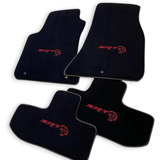 Floor Mats For Dodge Challenger Srt 2011-2021 With Emblem Tailored Black Carpets - AutoWin