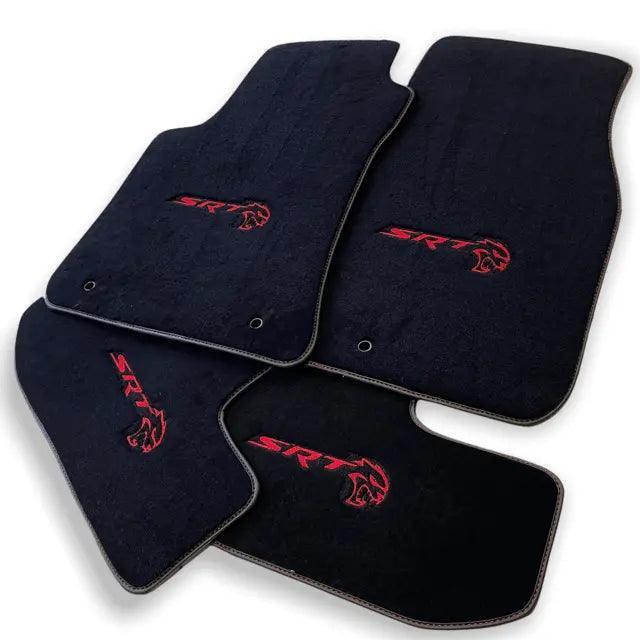 Floor Mats For Dodge Challenger Srt 2011-2021 With Emblem Tailored Black Carpets - AutoWin