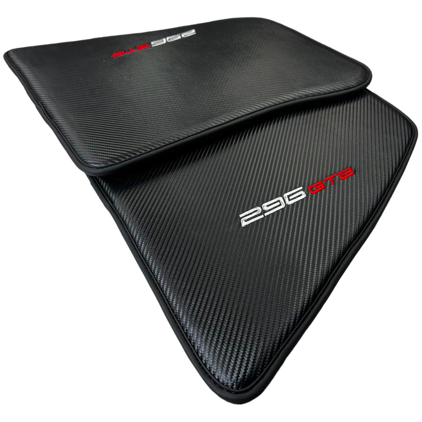 Floor Mats for Ferrari 296 GTB (2022-2024) Made From Carbon Fiber Leather - AutoWin