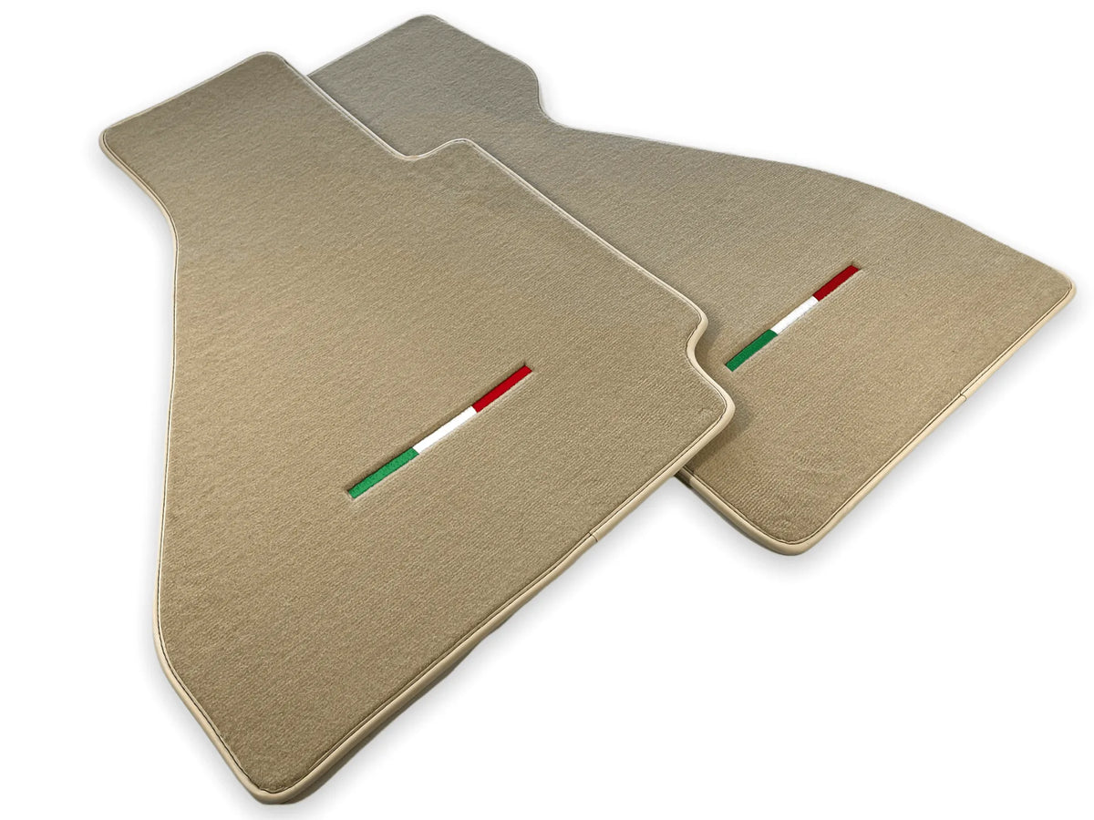 Floor Mats For Ferrari 328 GTB 1985-1989 Beige Autowin Brand Italian Edition - AutoWin