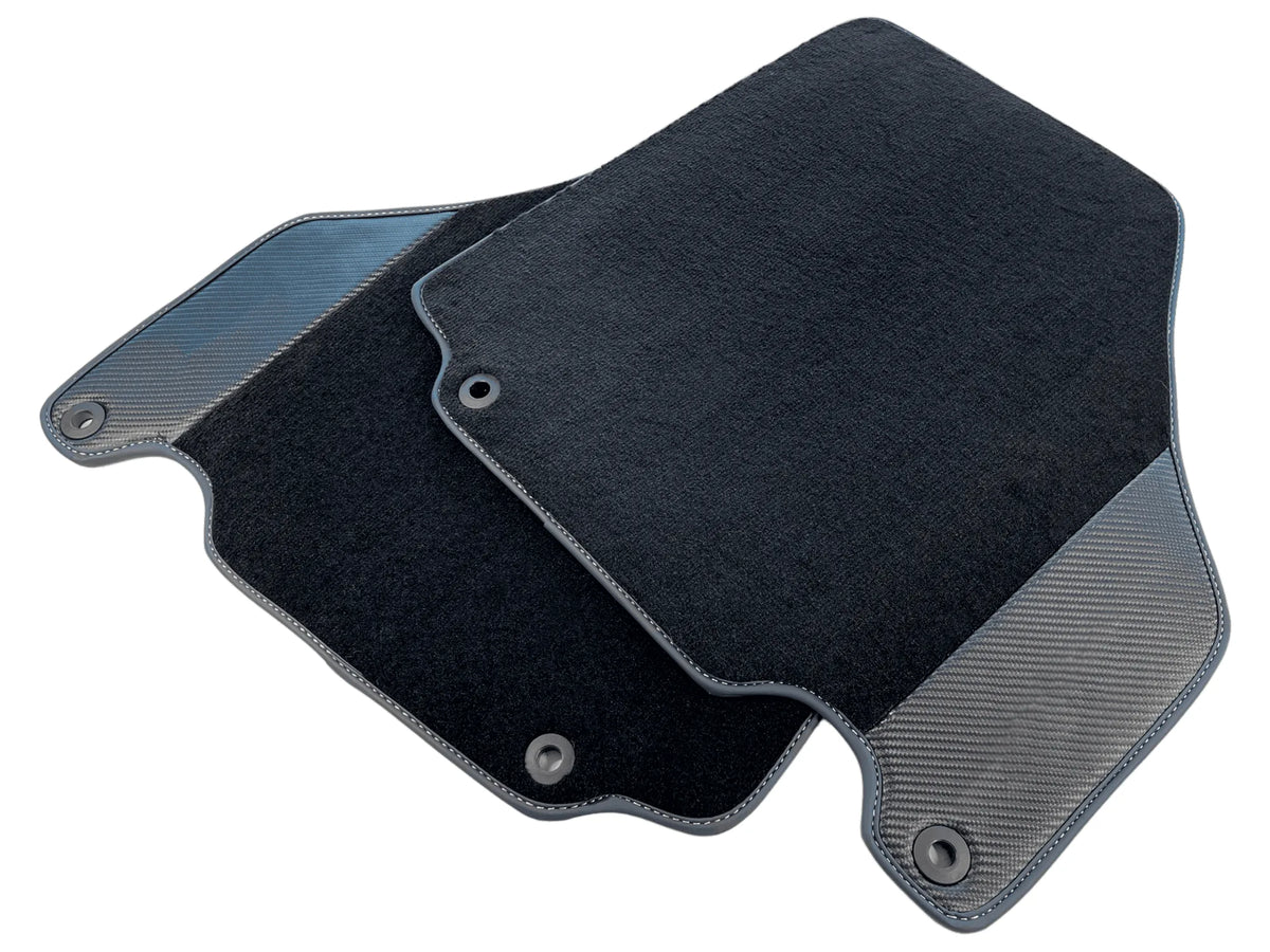 Floor Mats For Ferrari 360 Modena 1999-2005 Black With Carbon Fiber Leather - AutoWin