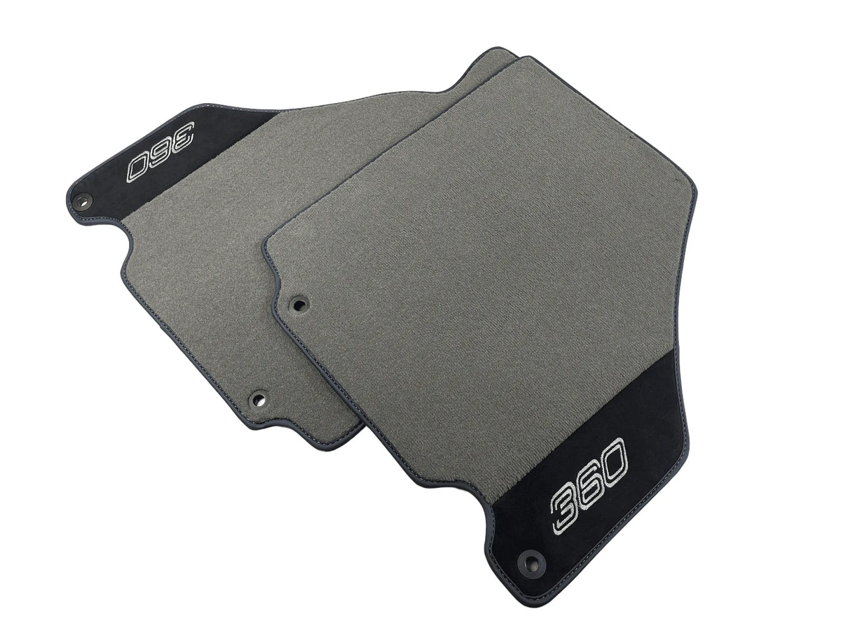 Floor Mats For Ferrari 360 Modena 1999-2005 Gray With Alcantara Leather - AutoWin