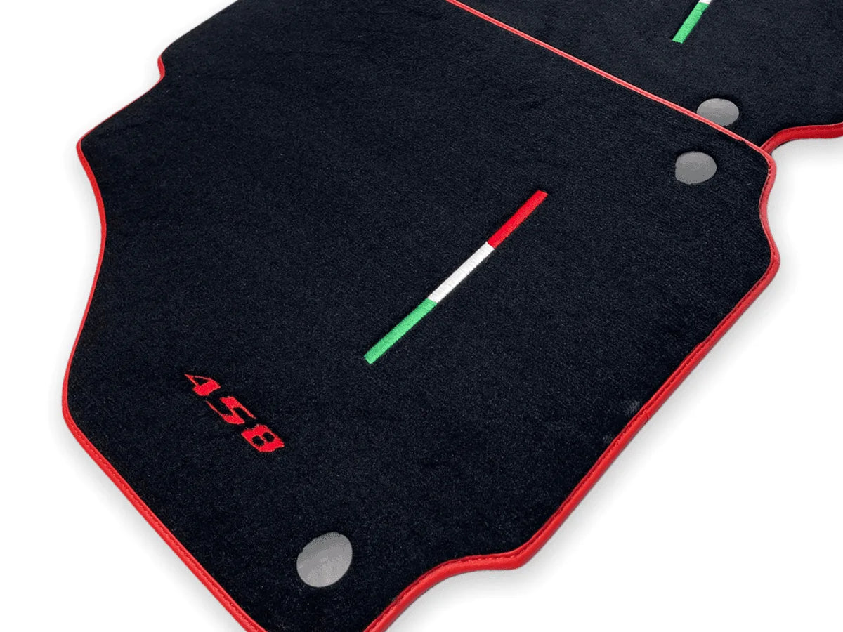 Floor Mats For Ferrari 458 Italia (2009-2015) Red Trim - AutoWin