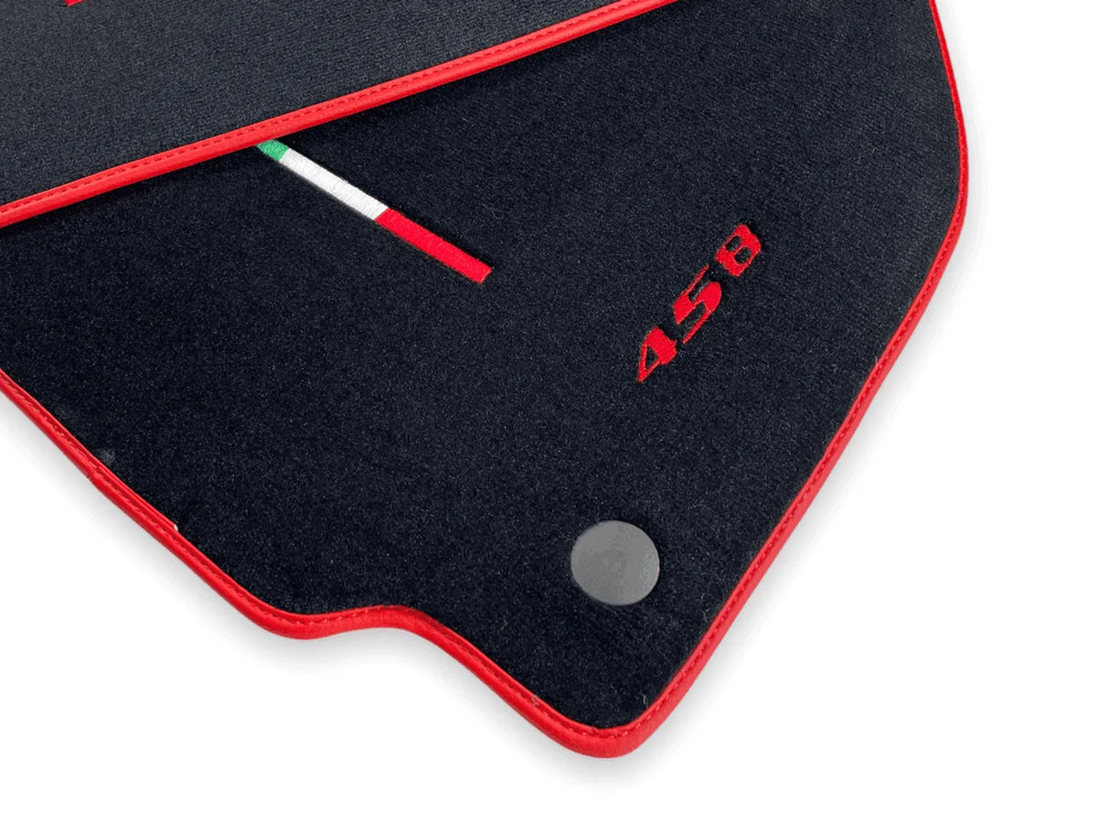 Floor Mats For Ferrari 458 Italia (2009-2015) Red Trim - AutoWin