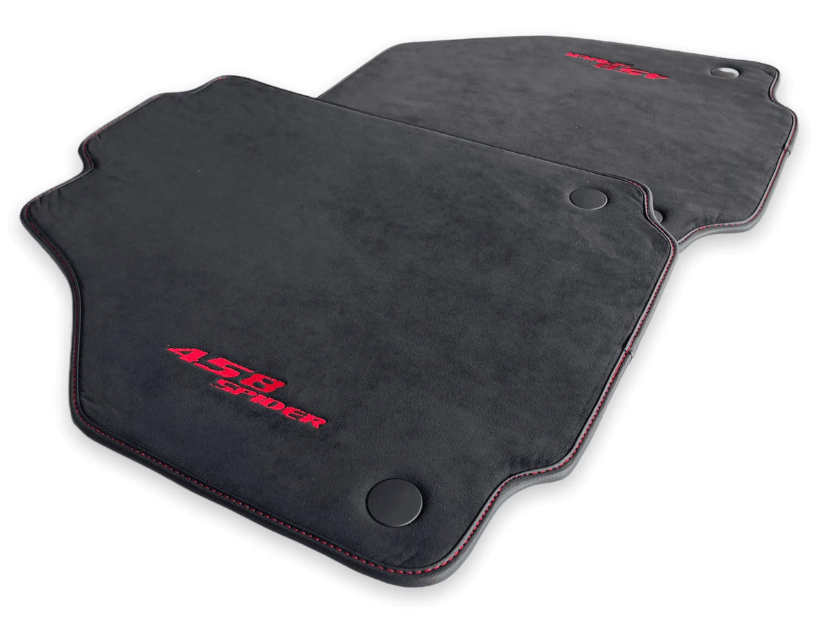 Floor Mats For Ferrari 458 Spider 2012-2015 Alcantara Leather - AutoWin