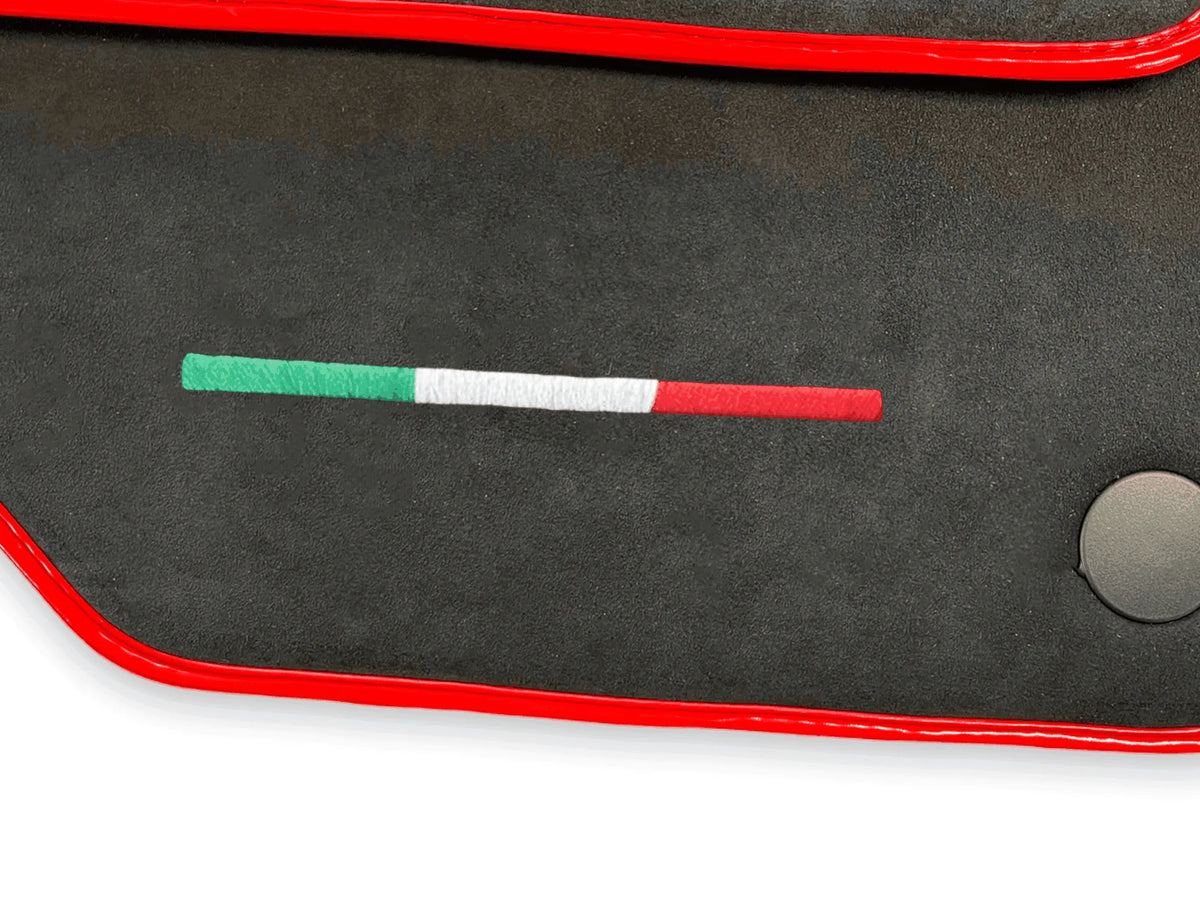 Floor Mats For Ferrari 458 Spider (2012-2015) Alcantara Leather Red Trim