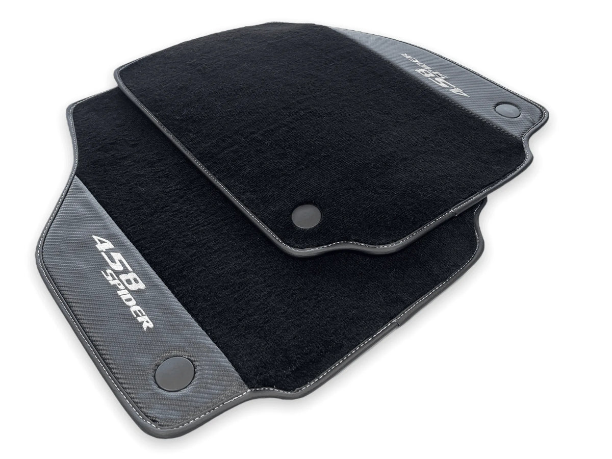 Floor Mats For Ferrari 458 Spider 2012-2015 Carbon Leather - AutoWin