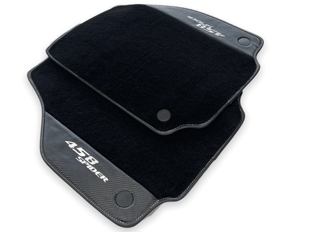 Floor Mats For Ferrari 458 Spider 2012-2015 Carbon Leather - AutoWin