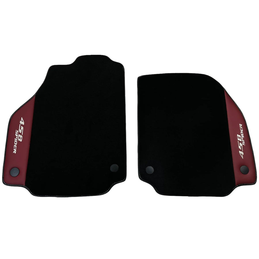 Floor Mats for Ferrari 458 Spider (2012-2015) with Bordeaux Nappa Leather - AutoWin