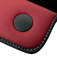 Floor Mats for Ferrari 458 Spider (2012-2015) with Bordeaux Nappa Leather - AutoWin