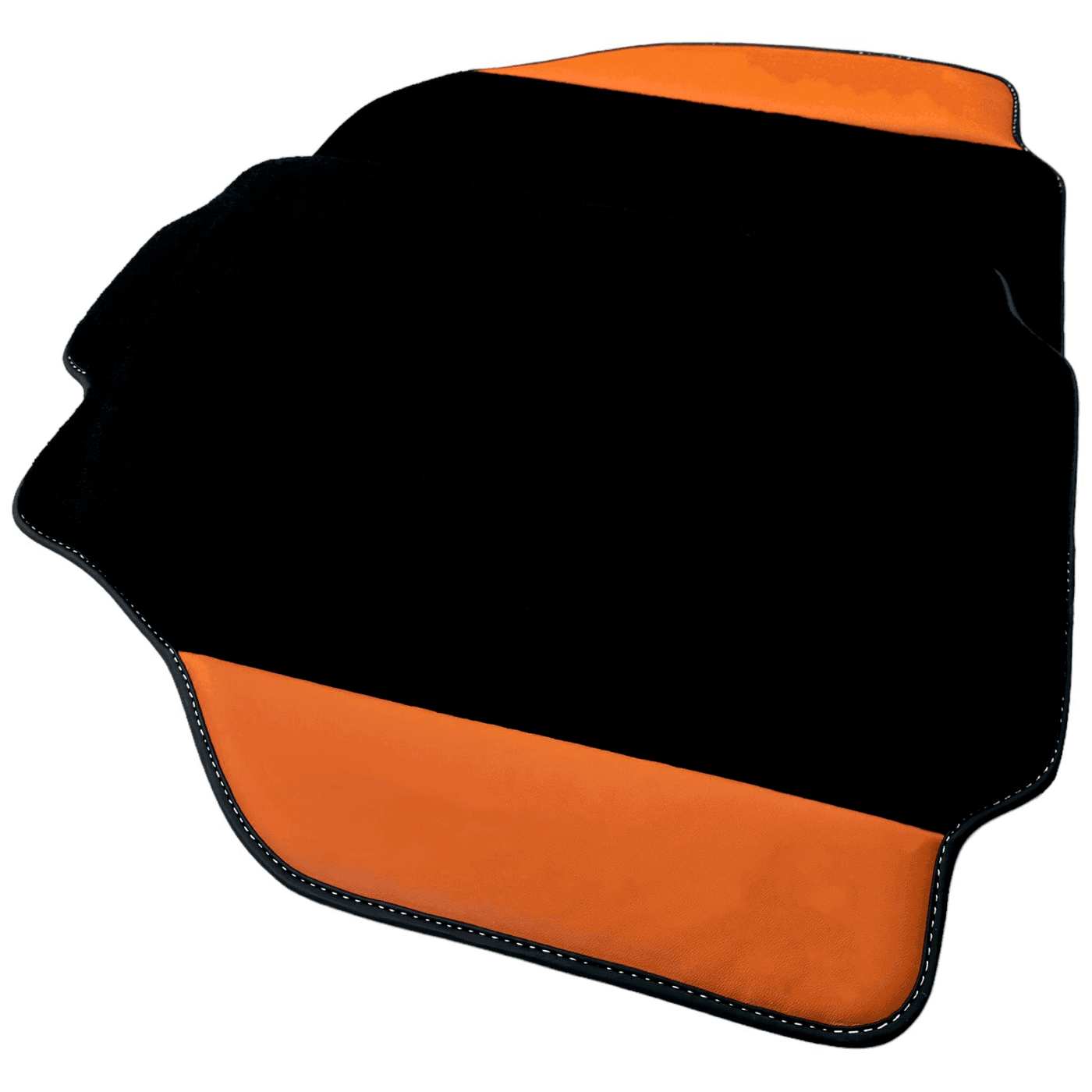 Black Floor Mats for Ferrari 488 Pista Spider (2019-2021) with Cuoio Nappa Leather