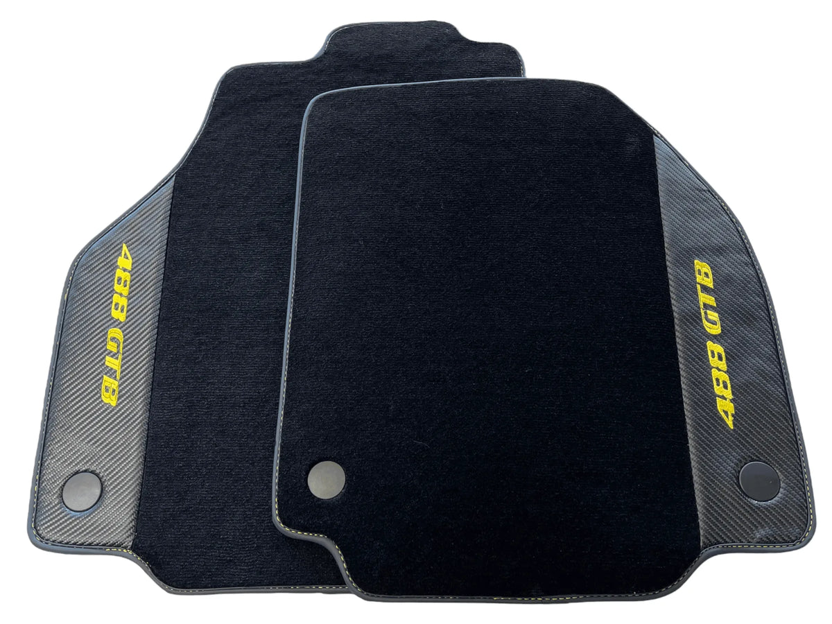 Floor Mats For Ferrari 488 GTB 2015-2022 Carpet With Carbon Fiber - AutoWin