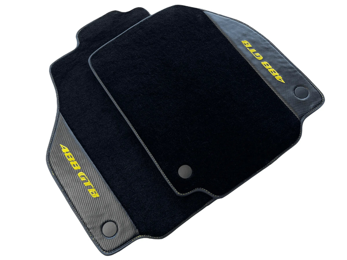 Floor Mats For Ferrari 488 GTB 2015-2022 Carpet With Carbon Fiber - AutoWin