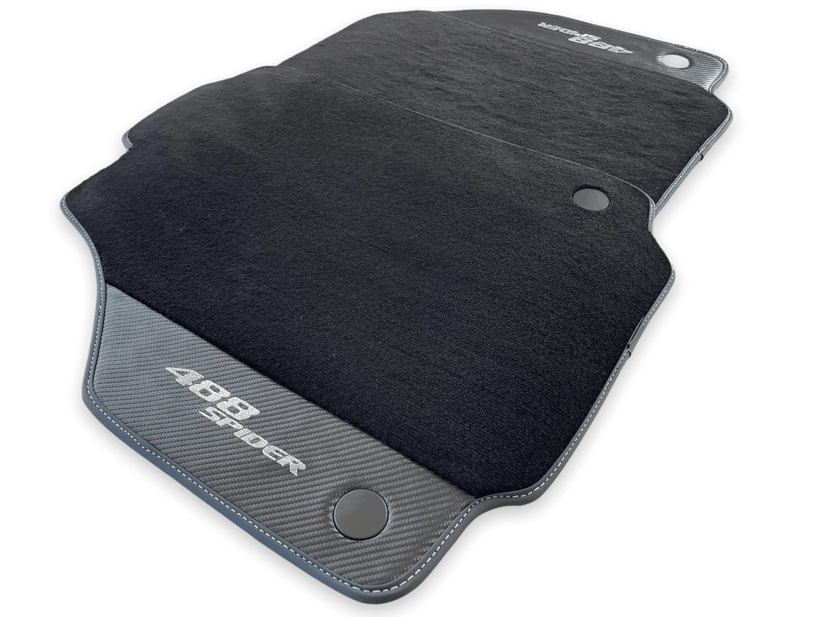 Floor Mats For Ferrari 488 Spider 2015-2022 Carbon Fiber AutoWin Brand IT Edition - AutoWin