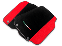 Floor Mats For Ferrari 812 Superfast Red Aclantara And Black Carpet - AutoWin
