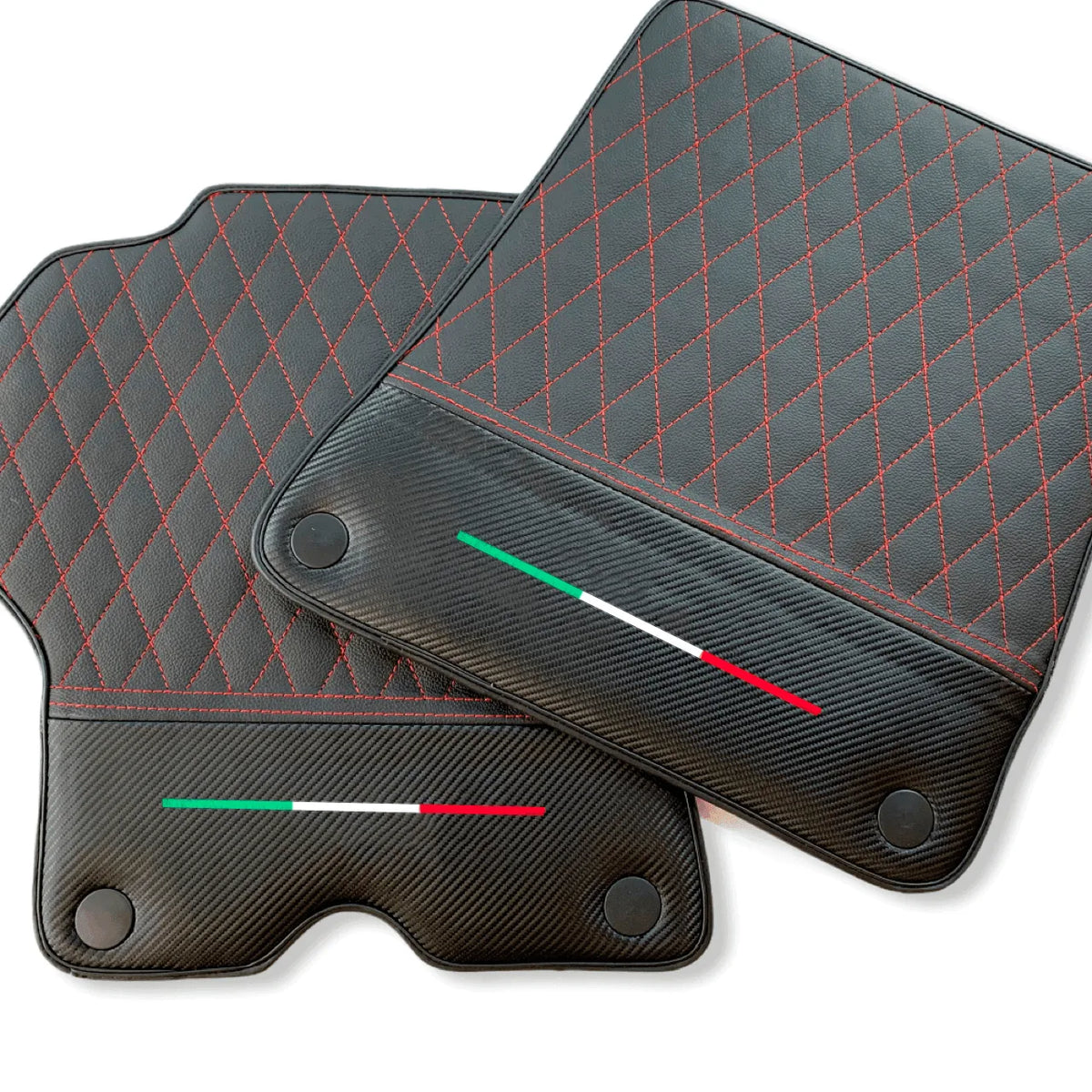 Floor Mats For Ferrari California Convertible 2008-2014 Leather Carbon Edition - AutoWin
