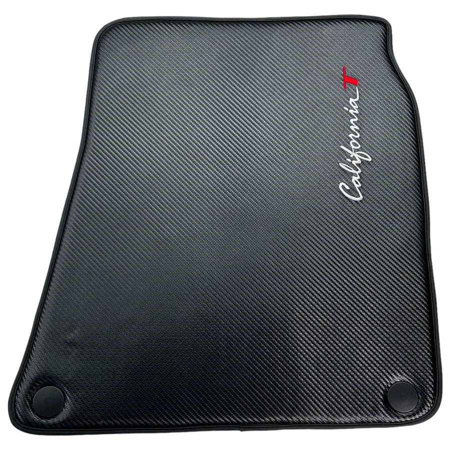 Floor Mats For Ferrari California T (2015-2018) Carbon Fiber Leather - AutoWin