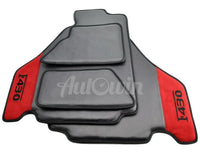Floor Mats For Ferrari F430 2004-2009 Carbon & Alcantara Leather F430 Emblem - AutoWin