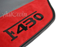 Floor Mats For Ferrari F430 2004-2009 Carbon & Alcantara Leather F430 Emblem - AutoWin