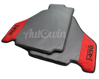Floor Mats For Ferrari F430 2004-2009 Carbon & Alcantara Leather F430 Emblem - AutoWin