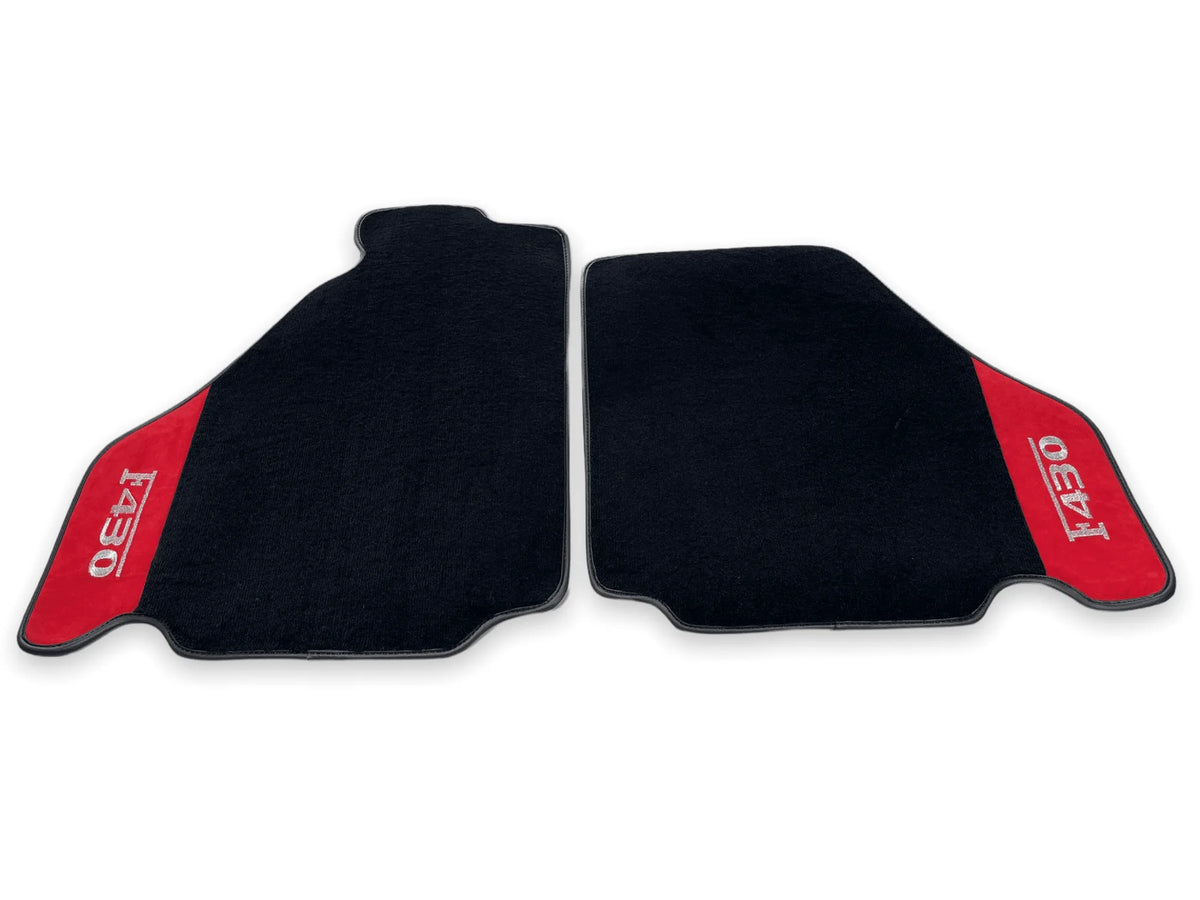 Floor Mats For Ferrari F430 2004-2009 Red Alcantara Leather - AutoWin
