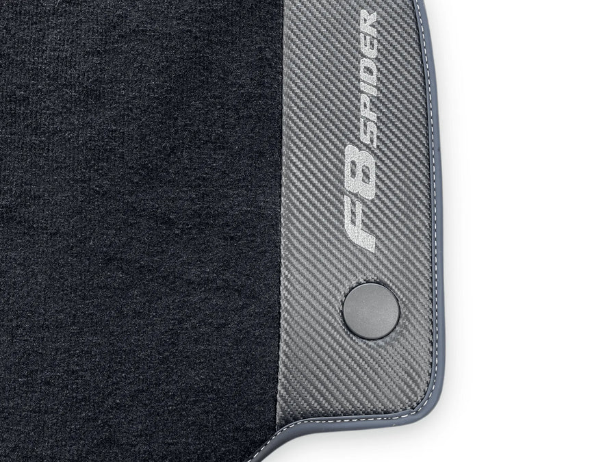 Floor Mats For Ferrari F8 Spider 2019-2022 With Carbon Fiber Leather - AutoWin