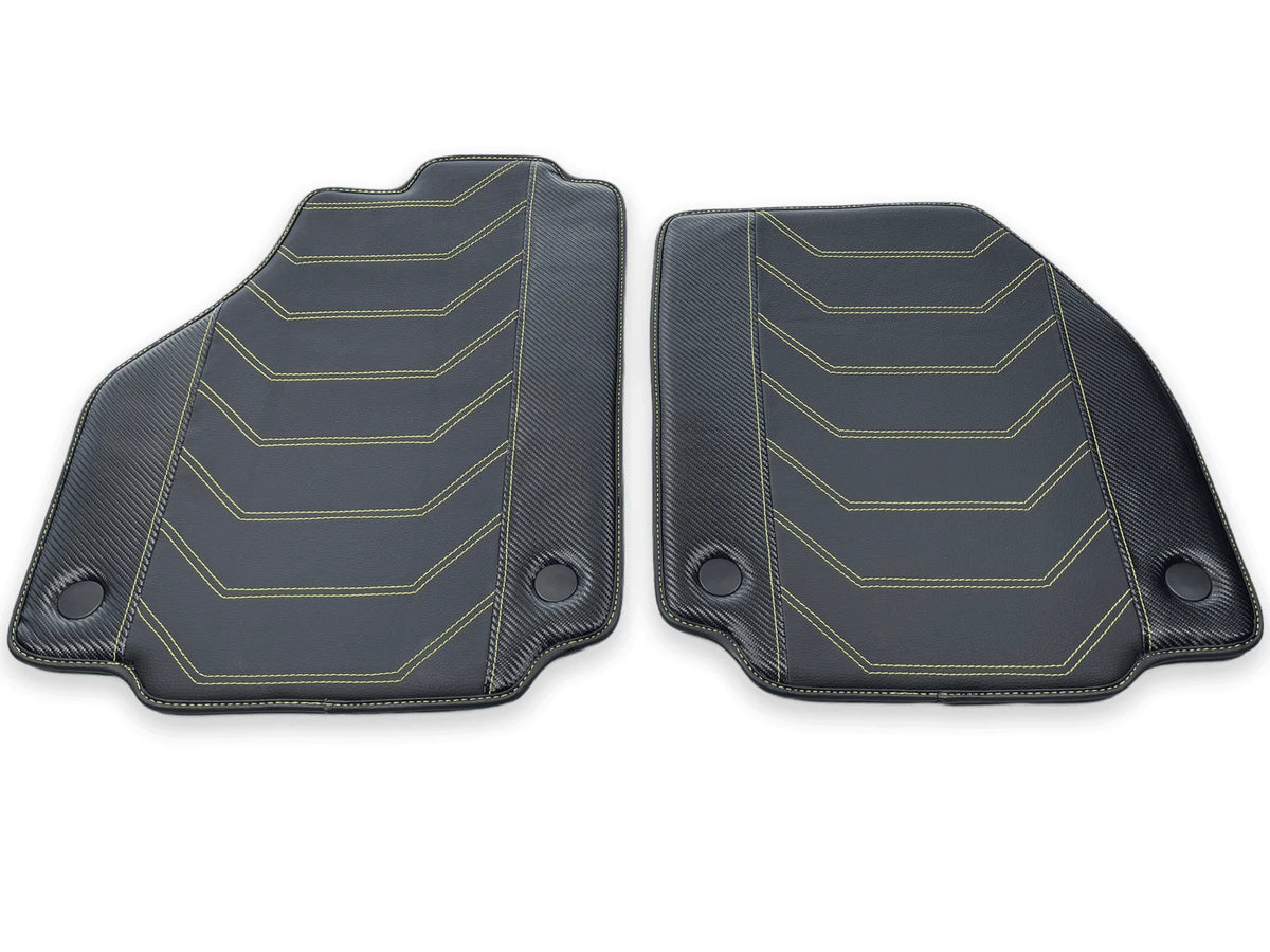 Floor Mats For Ferrari F8 Spider 2019-2022 Yellow Sewing - AutoWin