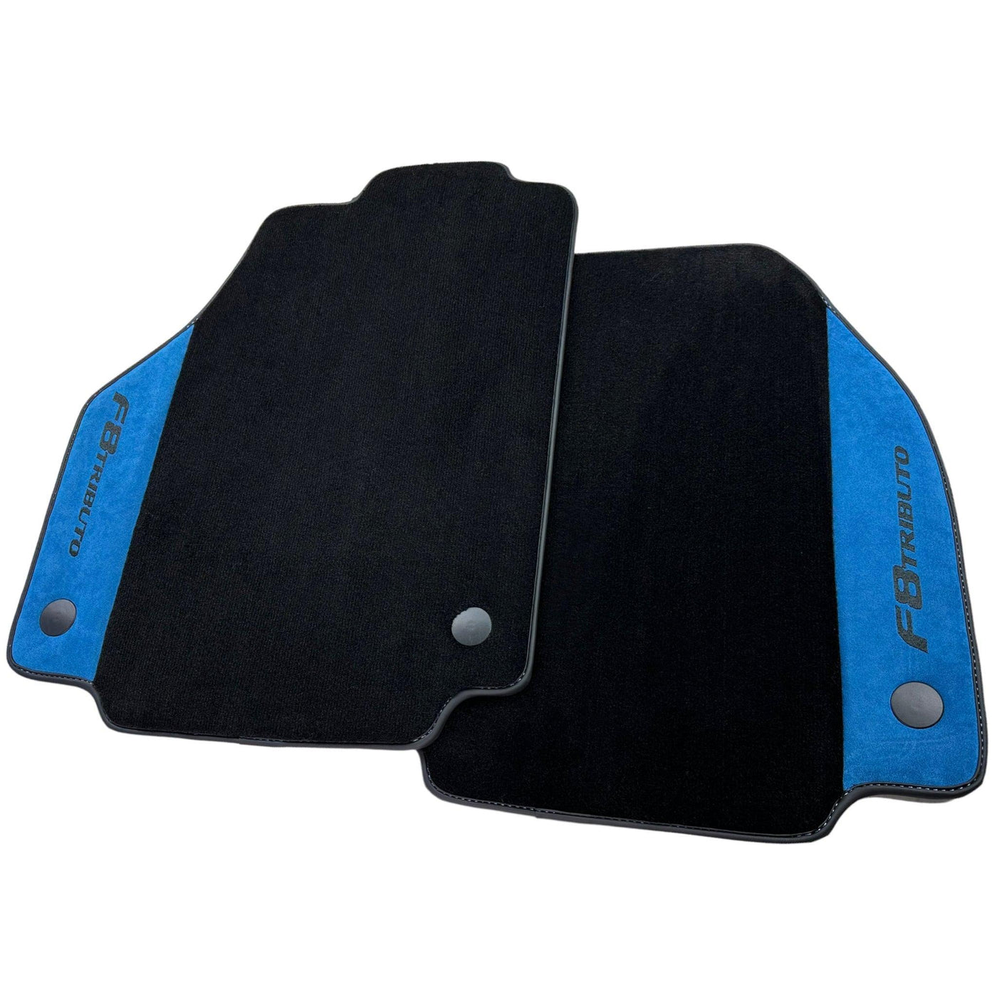 Floor Mats For Ferrari F8 Tributo 2019-2022 With Blue Alcantara Leather - AutoWin