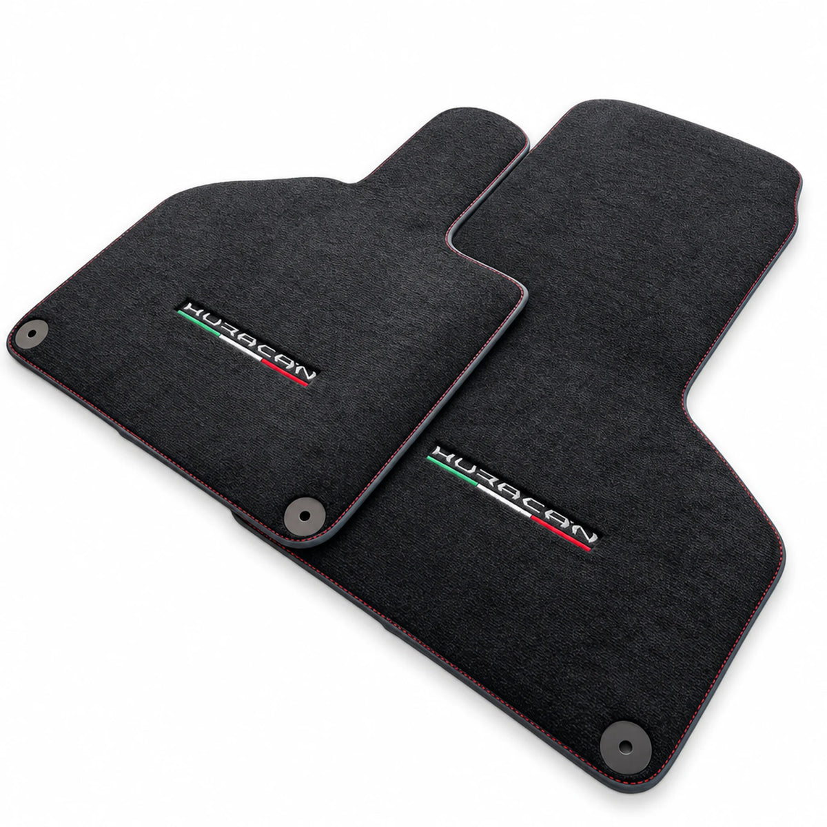 Floor Mats for Lamborghini Huracan With Italian Flag Red Stitch - AutoWin